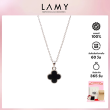 สร้อยคอผู้หญิง LAMY Black Onyx Flower Silver Necklace รุ่น 6392SV