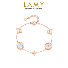 กำไลข้อมือผู้หญิง LAMY Four Leaf Flower Bracelet สีโรสโกลด์ รุ่น 2020